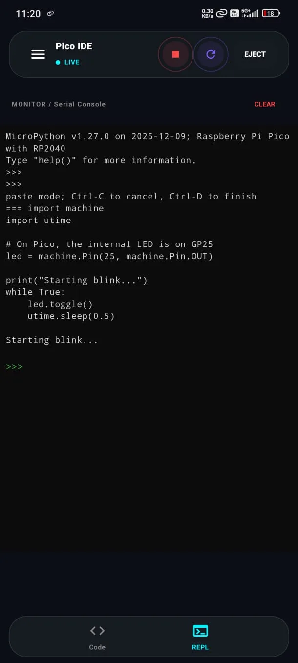 PicoAndroid IDE editor