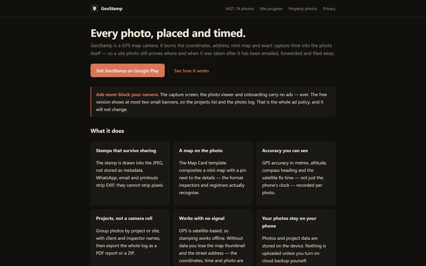 GeoStamp marketing site